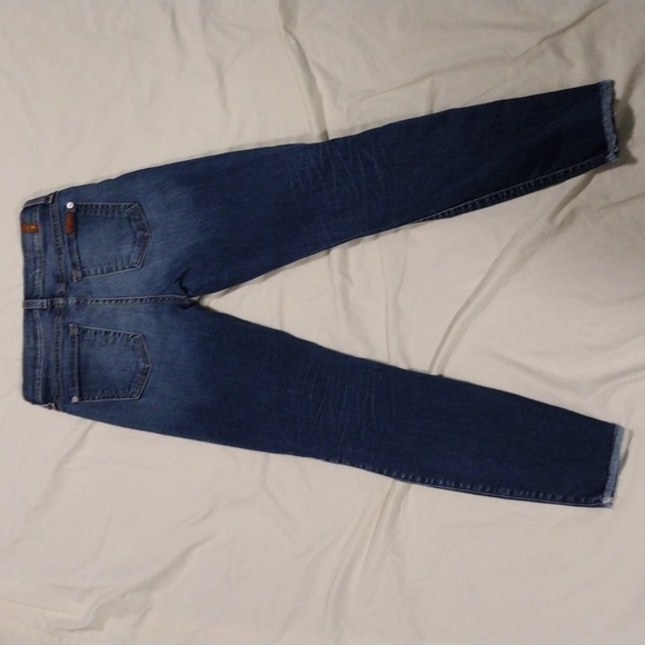 7 for all mankind Woman's Blue Jeans Distressed Skinny Ankle 26 - Picture 7 of 7